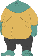 arm bald closed_mouth clothes fat foot frown full_body green_skin hand leg looking_to_the_left meta:namefags obese squidward subvariant:beast subvariant:monstrosity transparent_background trevor_(user) variant:meximutt yellow_sclera // 3115x4623 // 141.7KB