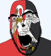 angry animal bird british buckinghamshire england flag flag:buckinghamshire glasses hair looking_to_the_left open_mouth pelican soyjak stubble teeth thick_eyebrows united_kingdom variant:cobson // 721x789 // 176.6KB