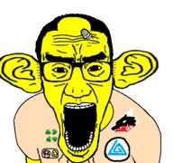 4chan arm asian bad_dragon banana boylover_symbol clothes coin ear ear_surgery glasses hair large_ear mario merge mushroom nintendo open_mouth pedophile small_eyes soyjak stretched_mouth subvariant:chudjak_front subvariant:el_perro_chud the_gem_that_saved_the_sharty thick_eyebrows tshirt variant:chudjak variant:el_perro_rabioso video_game yellow_skin // 427x400 // 61.1KB