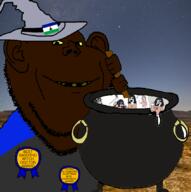 award basotho beard brown_skin cauldron flag:lesotho hand jartycuck lesotho magic nigger rotten_teeth variant:impish_soyak_ears variant:soytan witch yellow_sclera // 845x850 // 400.8KB