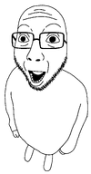 beard derp full_body glasses open_mouth soyjak stubble surprised tongue transparent_background variant:derpson // 1018x1955 // 38.8KB