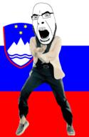 angry animated country dance flag flag:slovenia full_body gangnam_style glasses irl mountain open_mouth river slovenia soyjak star stubble variant:cobson // 300x460 // 499.5KB