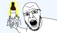 hand holding_soylent lightning open_mouth soy soyjak soylent soylent_bottle transparent_background variant:yurjak // 768x442 // 15.1KB