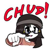 beanie blue_eyes blush chud clothes female glasses hair hand hat open_mouth pointing pointing_at_viewer redraw soyjak text variant:soytan // 640x587 // 32.6KB