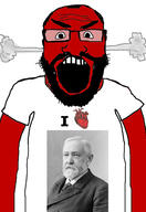 angry balding beard benjamin_harrison clothes glasses hair heart i_love open_mouth red_skin soyjak subvariant:science_lover tshirt variant:markiplier_soyjak // 2819x4096 // 952.4KB