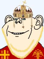 a10_eyes blue_eyes byzantine christianity crown double_headed_eagle ear eyes eyes_like_the_o-o-cean flag flag:byzantine hair no_background nose orthodox roman soyjak stubble symbol trend:aryan variant:impish_soyak_ears white_skin yellow_beard yellow_hair // 432x578 // 288.6KB