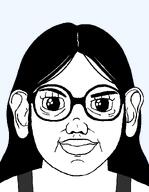 closed_mouth clothes ear female glasses hair long_hair oh_my_god_she_is_so_attractive series:foidjaks smile soyjak subvariant:brenda template variant:brandon // 864x1113 // 27.4KB