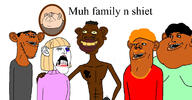 5soyjaks africa amerimutt brown_skin bruise family female interracial its_over meta:tagme negro smile subvariant:okynnig tattoo text tyrone variant:impish_soyak_ears yellow_sclera yellow_teeth // 2080x1080 // 300.1KB