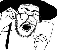 beard hair jewish_nose jews judaism open_mouth variant:checkjak // 810x720 // 82.6KB