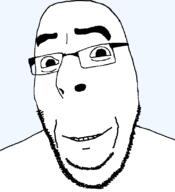 bald glasses happy looking_at_you merge series:fusionjaks smile stubble subvariant:wholesome_soyjak template transparent_background variant:cobson variant:gapejak // 721x789 // 18.9KB