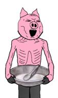 angry arm bloodshot_eyes bowl hand hoholcaust holding_object holodomor leg open_mouth pig skinny soyjak spoon stubble subvariant:massjak subvariant:wholesome_soyjak ukraine variant:gapejak // 866x1453 // 385.7KB