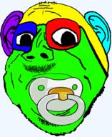 colorful deformed ear glasses moustache pacifier stubble transparent_background variant:deformedenberg // 630x772 // 134.8KB