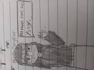 clothes full_body glasses hair oekaki text traditional_media tranny_artstyle variant:soytan // 4000x3000 // 16.1MB