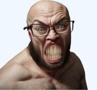 angry clenched_teeth glasses realistic stubble variant:feraljak // 534x499 // 249.5KB