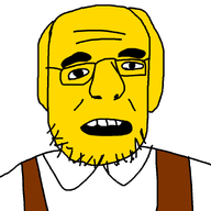 gaping_mouth glasses smile soyboy stubble teeth variant:krautjak wrinkles // 933x933 // 10.9KB