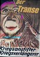 arm art closed_mouth clothes der_jude fixed german_text glasses grin hand lipstick parody pink_hair poster propaganda smile stubble text tranny transgender_flag troon variant:bernd // 2867x4096 // 1.3MB