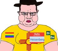 breaking_bad chud fedora flag:lgbt_pride_flag flag:new_mexico heisenberg_(user) hello_my_name_is_(sticker) lgbtq new_mexico series:mexican-american_countrywar subvariant:muscular_chud united_states variant:chudjak // 1231x1080 // 275.2KB