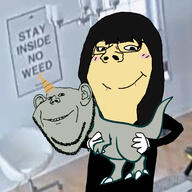 dinosaur fishtank_live heart holding_object josie_(fishtank) million_dollar_extreme queso_(fishtank) subvariant:gapejak_female variant:gapejak variant:impish_soyak_ears yellow_skin // 1178x1178 // 473.7KB