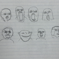 angry drawing ear glasses multiple_soyjaks open_mouth smile soyjak stretched_mouth stubble variant:chudjak variant:gapejak variant:impish_soyak_ears variant:markiplier_soyjak variant:soyak // 2283x1710 // 3.0MB