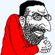 beard clothes glasses hair hand happy_merchant judaism kike kike_nose nas:merchant red_shirt scheming variant:chudjak // 501x504 // 39.1KB
