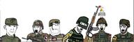 animal arm badge camouflage chicken closed_mouth clothes combat_helmet ear emr_pattern estonia fat flag flag:estonia flag:france flag:germany flag:russia flag:ukraine flag:united_states flecktarn_pattern france frown germany glasses gun hand hat helmet holding_object military military_uniform multicam multiple_soyjaks mustache name_tag neutral open_mouth russia soyjak star stubble subvariant:wholesome_soyjak text ukraine uniform united_states variant:carterjak variant:gapejak variant:kuzjak variant:soyak variant:unknown // 1445x449 // 373.9KB