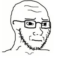 closed_mouth disappointed glasses meta:possibly_duplicate sad soyjak stubble variant:soyak // 378x378 // 62.1KB