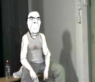 artist:rhubarb_15 beard eyebrows frown gachimuchi glasses locker muscles neutral redraw serious sitting variant:cobson vest water_bottle white_skin // 370x320 // 115.5KB