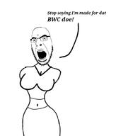 angry belly booba breasts bwc dress ear girl hair lips open_mouth soyjak text variant:cobson wrinkles // 550x642 // 33.2KB