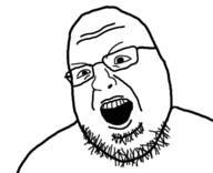 glasses open_mouth soyjak stubble template variant:shotjak // 417x339 // 21.9KB