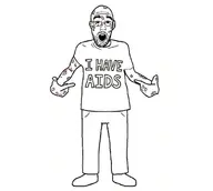 aids arm faggot full_body glasses hand mouth_open pointing shoe stubble text variant:shirtjak white_skin // 1072x960 // 108.6KB