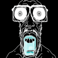 animated black_skin glasses inverted_colors large_eyes open_mouth stubble teeth variant:mentaljak // 204x255 // 2.1MB