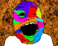 colorful deformed nsfw open_mouth poop poopjak slopjack slopjak soyjak stubble variant:alicia // 1300x1022 // 2.1MB