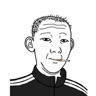 animated cigarette closed_mouth clothes ear hair smoke smoking soyjak track_suit variant:carterjak variant:kuzjak // 544x503 // 129.3KB