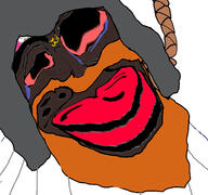 ack allah arab arabic arabic_text beard black_skin bloodshot_eyes brown_skin doll_(user) god hanging islam kuz meta:op_took_a_selfie_of_xerself nigger orange_hair purple_skin shitskin subvariant:chudjak_front subvariant:jartycuck trend:jartycuck variant:chudjak variant:feraljak variant:kuzjak // 1920x1798 // 972.9KB