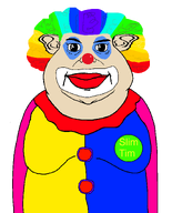 badge closed_mouth clothes clown clown_nose ear facepaint fat hair looking_at_you meta:op_took_a_selfie_of_xerself meta:tagme red_lips subvariant:branigger subvariant:branvase variant:brandon // 1153x1427 // 62.4KB