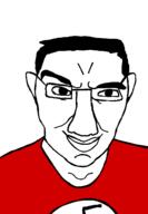 glasses looking_at_you red_shirt smug traced variant:chudjak // 899x1298 // 52.2KB