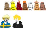 arab asian blond blue_eyes brown_skin flag indian jewish_nose latino native_american open_mouth stubble sweden twinkjak variant:chudjak variant:soyak // 2807x1782 // 1.3MB