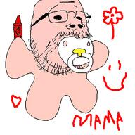 baby babyjak beard caca crayon cute face flower glasses heart mama pacifier plant smile tegaki variant:gapejak wholesome // 480x480 // 30.0KB