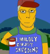 clothes drawn_background farm glasses hat sneed soda soyjak stubble suspenders the_simpsons variant:jasonjak // 1246x1363 // 415.5KB