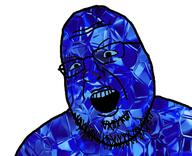 blue gem gem_skin glasses open_mouth sapphire soyjak stubble variant:shotjak // 417x339 // 151.6KB