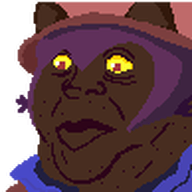 brown_skin cat_ear clothes hair hat jimbo_(namefag) jimbo_(user) jimbrap lips meta:namefags niko_(oneshot) oneshot pixel_art series:jimbo_emotes variant:alicia yellow_sclera yellow_teeth // 97x97 // 1.5KB