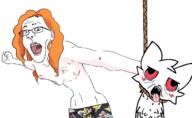 angry baby_yoda bellybutton blue_eyes booger boogers boykisser boykissersilly_cat ginger ginger_hair glasses gore hair hanging malnourished nipple noose philtrum punching skinny soyjak star_wars variant:gapejak white_background white_skin // 1750x1080 // 428.6KB