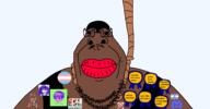 'p bloodshot_eyes brown_skin crying discord esl flag:israel flag:transgender_pride_flag glasses red_lips ribbon rope stubble text variant:hippojak // 2326x1211 // 397.6KB