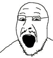 glasses mustache open_mouth soyjak stubble template variant:jimmyjak // 486x530 // 124.5KB