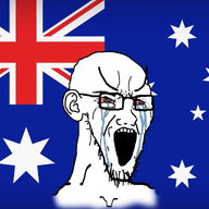 australia bloodshot_eyes country crying ear flag flag:australia glasses large_eyebrows open_mouth soyjak star_(symbol) stretched_mouth stubble variant:soyak // 1920x1280 // 1.1MB