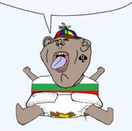 bloodshot_eyes bulgaria bulgy diaper piss poop queen_of_spades speech_bubble subvariant:kranos subvariant:pissbaby variant:bernd variant:impish_soyak_ears // 1941x1935 // 1.3MB