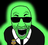 agent angry central_intelligence_agency clothes fed glasses glowie glowing green_skin necktie open_mouth soyjak stubble suit united_states variant:el_perro_rabioso // 427x400 // 42.6KB