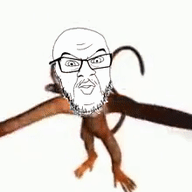 angry animal animated arm closed_eyes closed_mouth ear full_body glasses hand kiss leg monkey mustache open_mouth soyjak stubble tail variant:feraljak // 220x224 // 244.5KB