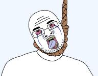 ack bloodshot_eyes clothes crying hanging nigger_lips noose rope rotten_teeth suicide template tongue variant:skajyosjak white_shirt white_skin // 1642x1287 // 42.4KB