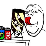4soyjaks blender closed_mouth coca_cola full_body glasses open_mouth soyjak sprite stubble subvariant:fingerboy subvariant:wholesome_soyjak tongue variant:a24_slowburn_soyjak variant:gapejak // 800x800 // 144.1KB
